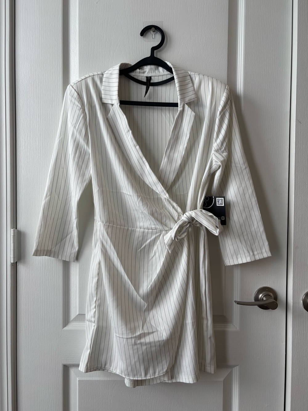 White Pinstripe Romper